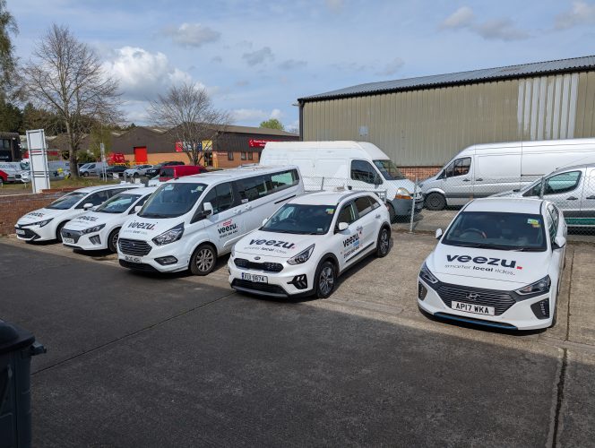 Fleet of Veezu Taxis